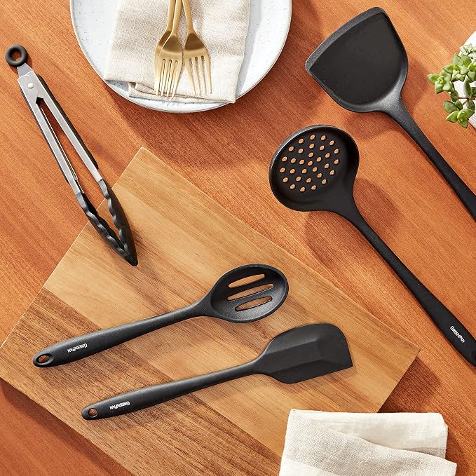GreenPan 5 Piece Cooking Utensil Set, Flexible Nonstick Silicone, Stain-Free - Image 12