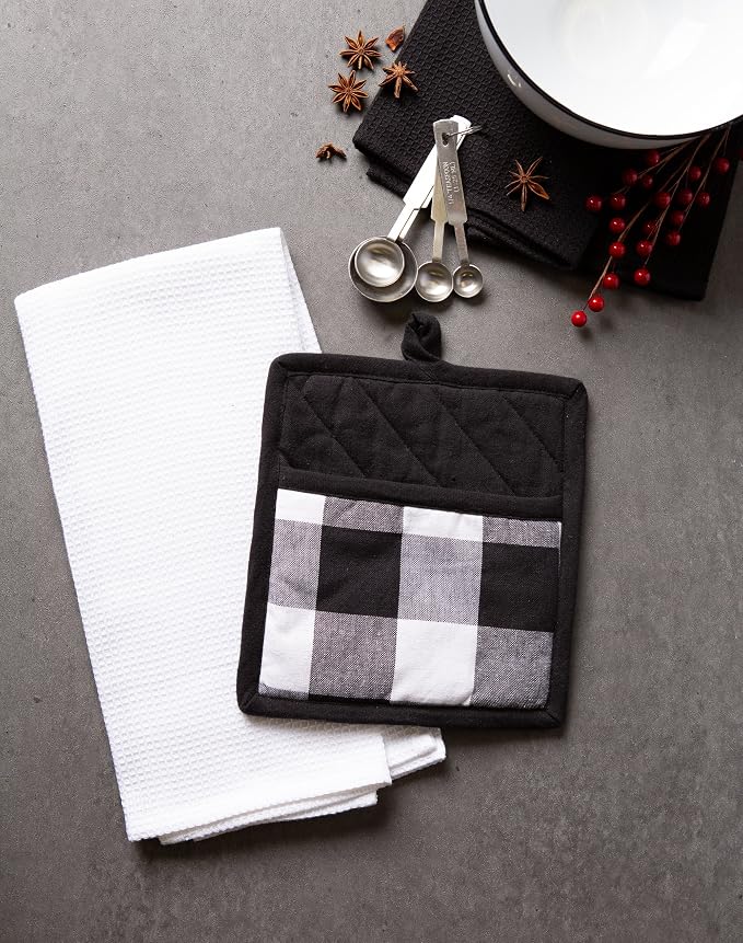 DII Buffalo Check Kitchen Collection, Classic Farmhouse Kitchen Set, Potholder - Image 5