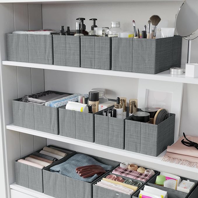Drawer Organizer Clothes Set of 12 Grey - Image 6