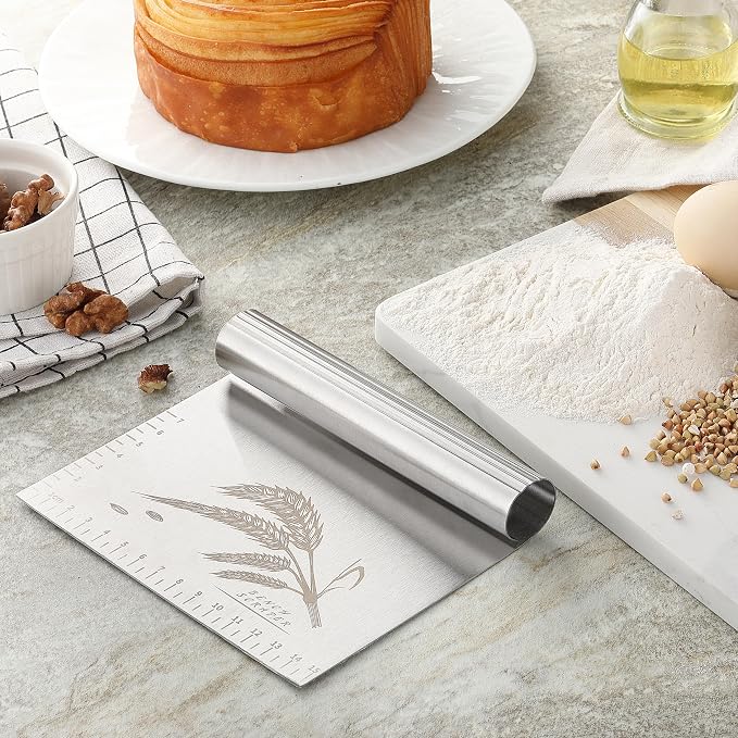 2PCS Dough Pastry Bench Cutter Scraper, OLULU Stainless Steel Kitchen Food - Image 8
