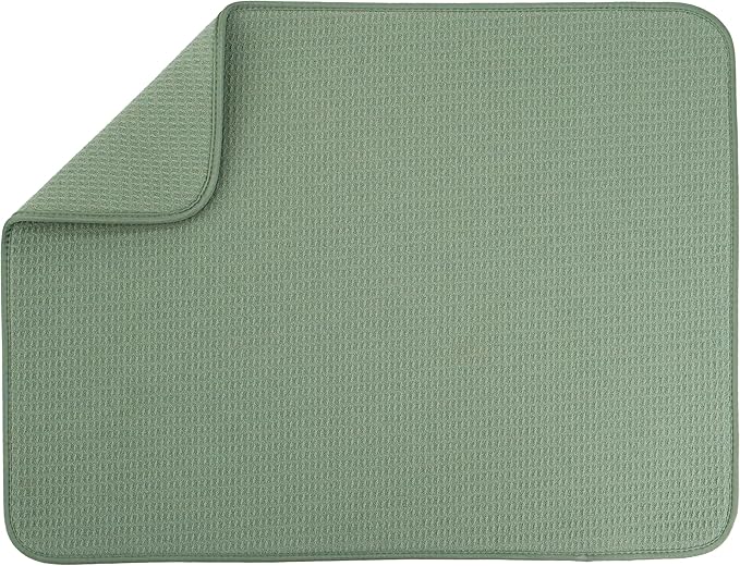 S&T INC. Dish Drying Mat XL, 18” x 24”, Absorbent Microfiber Kitchen Counter Mat by STINC