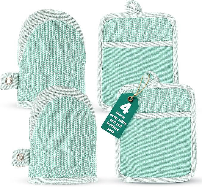 Casa Platino Heat Resistant Oven Mitts & Pot Holders, 4-Piece – Oven Mitt by CasaPlatino