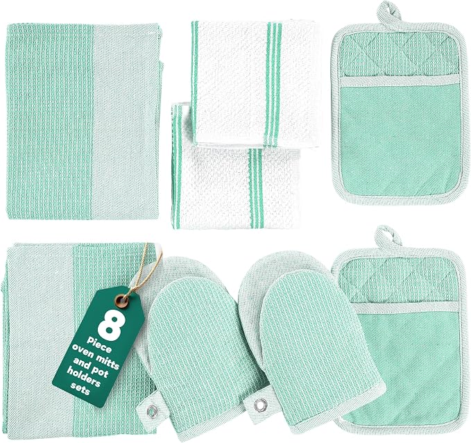 Casa Platino Potholders & Oven Mitts Heat Resistant, 8-Piece Mini Oven Mitt by CasaPlatino