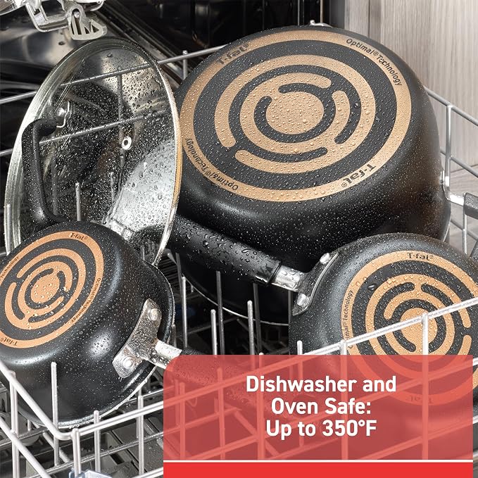 T-Fal Signature Nonstick Pots and Pans Set 12 Piece, Oven Broiler Safe 350F - Image 7