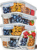 PrepNaturals 5 Pack 34 Oz Glass Meal Prep Containers by Prep+Naturals