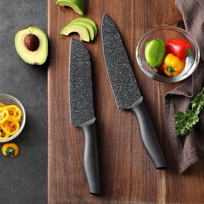 Marco Almond Kitchen Knife Set, KYA39 12-Piece Chef Knife Sets, 6 Knives - Image 6
