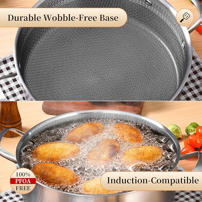 LOLYKITCH 7 QT Large Deep Frying Pan - Image 4