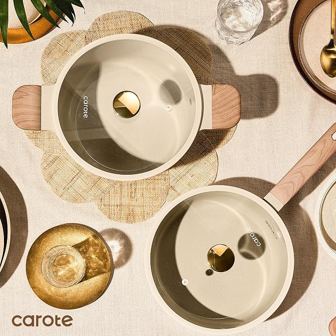 CAROTE 22Pcs Pots and Pans Set Non stick, Ceramic Cookware Set, Non-toxic - Image 9