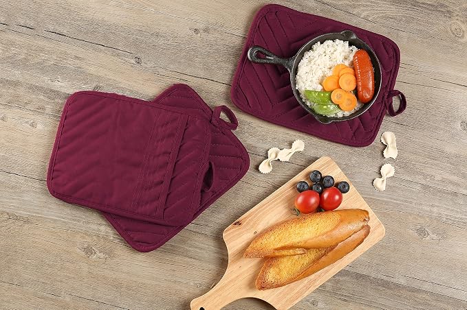 Oven Pot Holder with Pocket Cotton Heat Resistant Coaster Potholder Kitchen Hot - Image 7