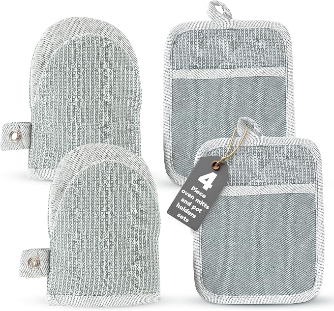 Casa Platino Heat Resistant Oven Mitts & Potholders, 4-Piece – Oven Mitt and by CasaPlatino