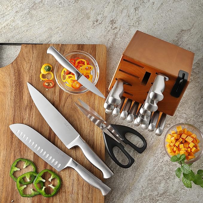 McCook® Kitchen Knife Sets, German Stainless Steel Knives Block Set - Image 8