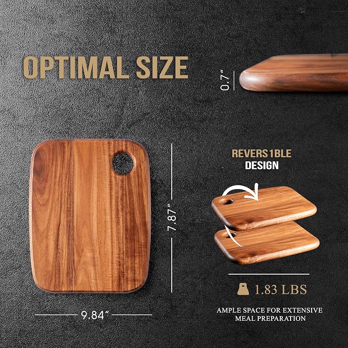 Wood Cutting Boards for Kitchen, JAMES.F Acacia Wooden Heavy Duty Cutting Board - Image 4