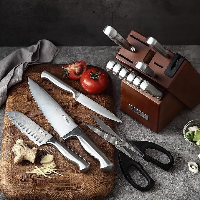 McCook® Knife Sets, German Stainless Steel Kitchen Knife Block Sets - Image 6
