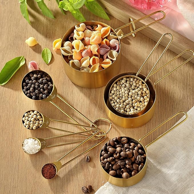 Measuring Cups and Spoons Set, Kaloo 8PCS Stainess Steel Metal Measuring Cups - Image 5