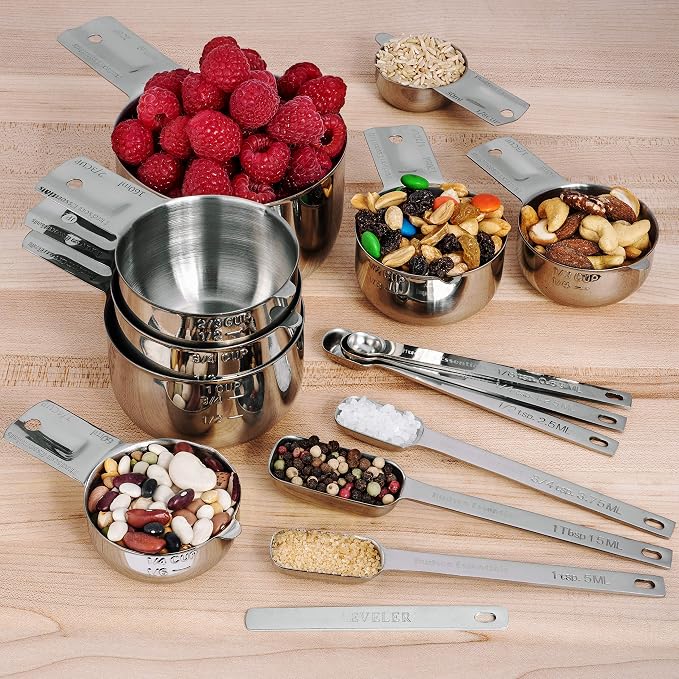 Hudson Essentials Stainless Steel Measuring Cups and Spoons Set - Image 6