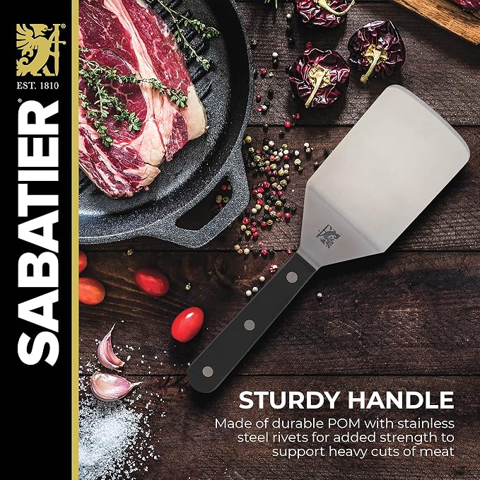 Sabatier Triple Rivet Stainless Steel Wide Turner - Image 4