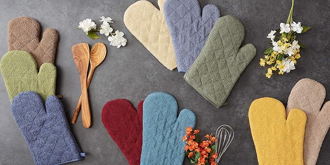 DII Basic Terry Collection 100% Cotton Quilted, Oven Mitt, 2 Piece - Image 6