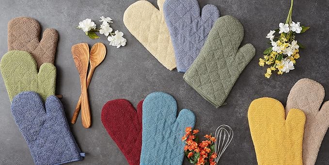 DII Basic Terry Collection 100% Cotton Quilted, Oven Mitt, Stonewash Blue - Image 6