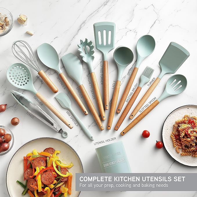 Country Kitchen Non Stick Silicone Utensil Set - Image 5