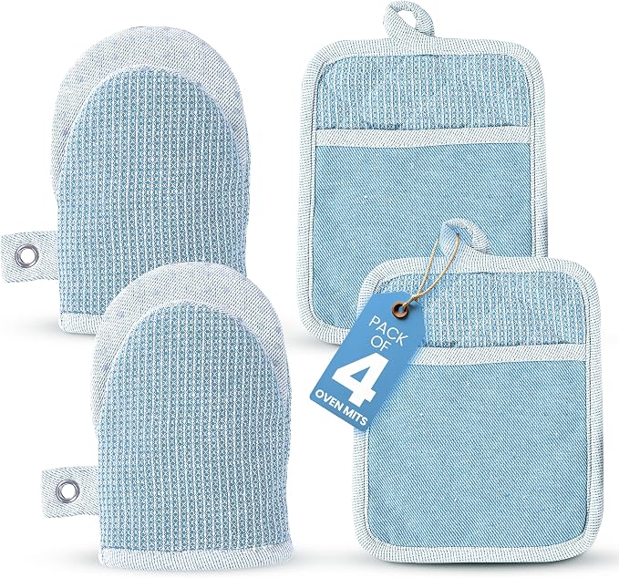 Casa Platino BBQ Gloves & Potholders Set, Holder by CasaPlatino