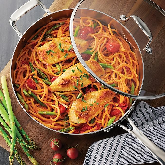 Tramontina Tri-Ply Clad Stainless Steel 12-Piece Cookware Set - Image 5