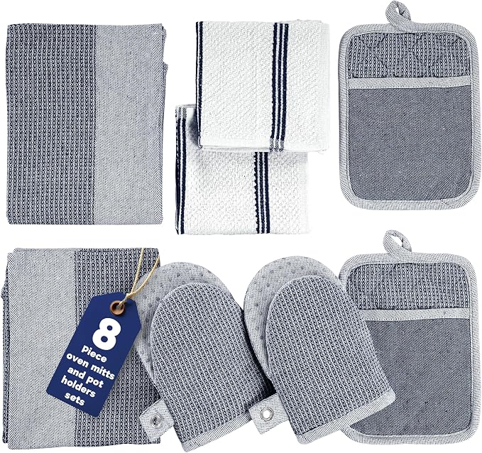 Casa Platino Mini Oven Mitts Set, 8-Piece – 500°F Heat Resistant Silicone Oven by CasaPlatino
