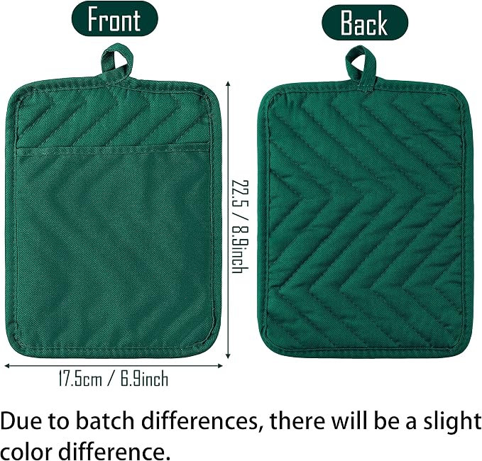 GROBRO7 5Pack Pocket Pot Holders Cotton Heat Resistant Potholder Multipurpose - Image 2