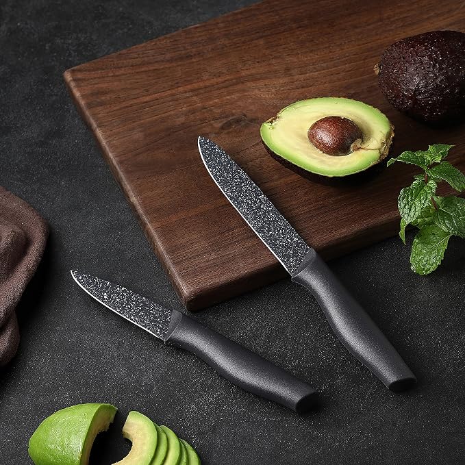 Marco Almond Kitchen Knife Set, KYA39 12-Piece Chef Knife Sets, 6 Knives - Image 5
